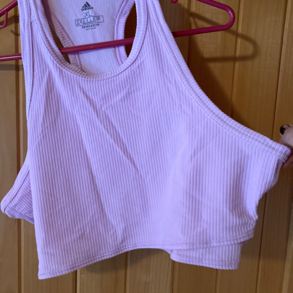Adidas Cropped Racerback Top – Size XL (Runs Large) - Picture 2 of 5